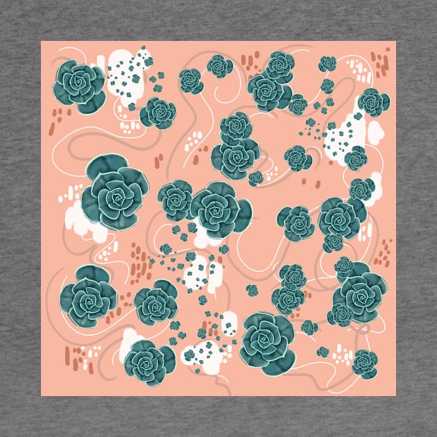 Echeveria Succulent - modern minimal pattern by Lio Does Things